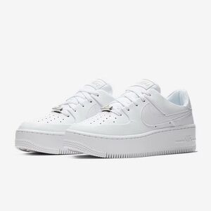 Nike Women's White Air Force 1 Sage Low Sneaker in White.